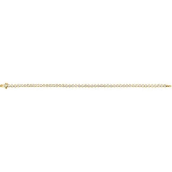 14K Yellow 3 1/2 CTW Lab-Grown Diamond Bezel-Set 7" Bracelet - Picture 2 of 3
